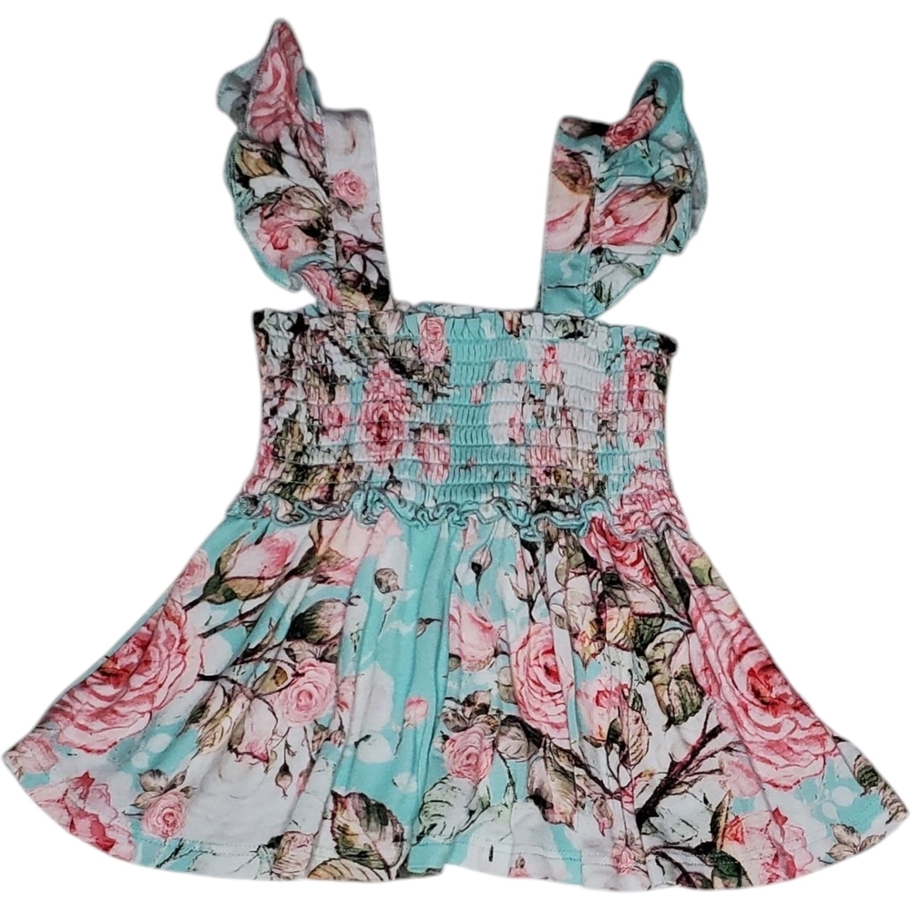 Posh Peanut Smocked Halter Top Spring Rose Baby Girls 12-18 Months